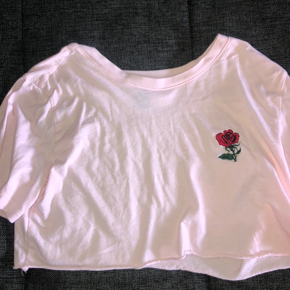 Forever 21 Pink crop top with rose